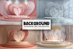 Elegant Heart Stage Podium Background Product Image 1