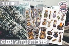 Witch sticker Sheet Green Magic Props Spell Herbs Halloween Product Image 1