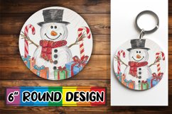 Watercolor Christmas Round Design for Holiday Sublimation Product Image 1