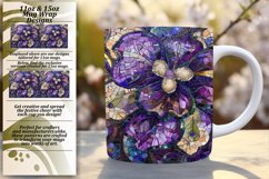 Abstract Mosaic Mug Wrap with Floral Design 11oz 15oz Product Image 1