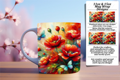 SLEEK PNG Mug Wrap Design 11oz , Flowers Product Image 1