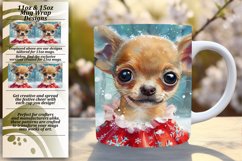 Winter Santa Dog Mug Wrap Sublimation 11oz/15oz Product Image 1
