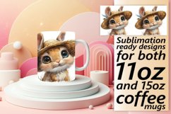 Watercolor Adorable Animals Mug Wrap - Spring Product Image 1