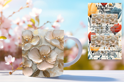 Sweet 15oz Mug Wrap Png Design , 3D Flower Product Image 1