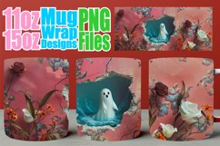Cute Ghost Mug Wrap - Halloween Theme 11oz 15oz Product Image 1