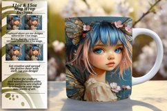 Whimsical 11oz Mug Wrap Png Design , Fairy Product Image 1