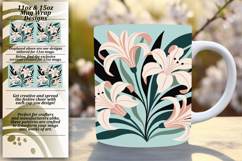 STUNNING 15oz PNG Mug Wrap Design , Flowers Product Image 1