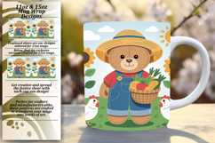 Glamorous 15oz Mug Wrap Png Artwork , Cute Bear Product Image 1