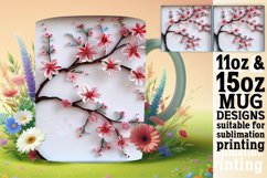 Spring 3D Flowers Mug Wrap - Sublimation Art Product Image 1