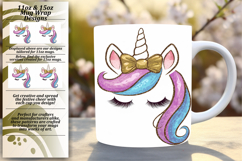 Radiant 11oz Mug Wrap Png Artwork , Unicorn Product Image 1