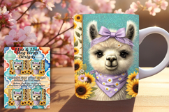 Floral 11oz Mug Wrap Png Template , Cute Animals Product Image 1