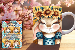 FRESH 15oz Mug Wrap PNG Design , Cute Bunny Product Image 1