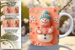 11oz/15oz Holiday Snowman Mug Wrap Sublimation PNG Product Image 1