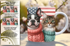 Elegant 15oz Mug Wrap Png Template , Dog and cat Product Image 1