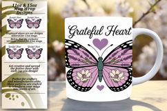 Radiant 11oz Mug Wrap Png Template , Butterfly Product Image 1