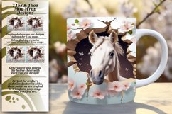 Watercolor Horse Peek Design Mug Wrap Product Image 1