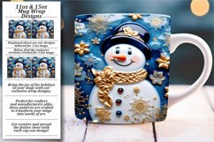 Sparkling 3D Snowman Holiday Magic: Mug Wrap Product Image 1