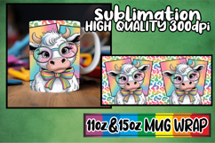 Luminous moments 11oz 15oz sublimation wrap, Cute Cow Product Image 1