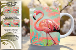Chic 11oz Mug Wrap Png Artwork , Flamingo Product Image 1