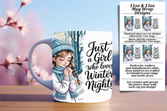 Vibrant 11oz Mug Wrap Png Design , Just A Girl Product Image 1
