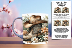 Charming 15oz Mug Wrap Png Artwork , Western Product Image 1