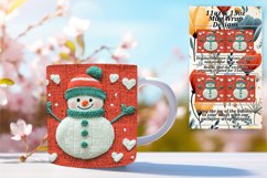 Joyful 11oz Mug Wrap Png Design , Snowman Product Image 1