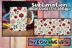 3D Embroidered Flower Art Mug - Sublime 11oz/15oz Product Image 1