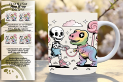 Fresh 15oz Mug Wrap Png Design , Funny Skeleton Product Image 1