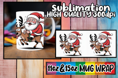 Happy vibes 11oz 15oz sublimation wrap, Funny Santa Product Image 1