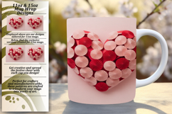 Delightful 15oz Mug Wrap Png Template , Flowers Heart Product Image 1