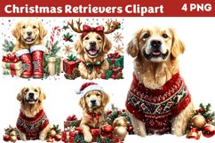 Christmas Retrievers Clipart PNG Product Image 1