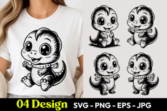 Sweet Baby Dino SVG PNG Product Image 1
