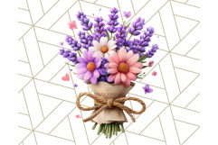 Pastel Flower Bouquet PNG Clipart, Elegant Floral Art Product Image 2