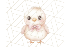 Pastel Pink Easter Bunny Egg and Flowers Clipart PNG Product Image 2