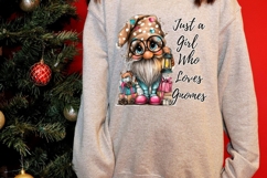 Just a Girl who loves Gnomes PNG, Christmas Cute Gnome PNG Product Image 4