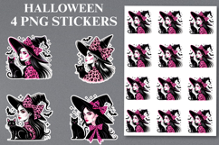 4 Halloween Witch Stickers Png | Printable Product Image 1