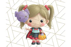 Kawaii Halloween Clipart Cute Kids and Candy Elements Png Product Image 2