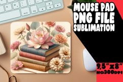 Playful Mouse Pad Sublimation PNG, Books Product Image 1