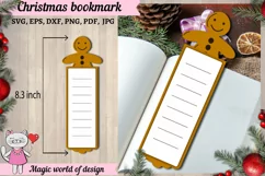 Christmas Bookmark SVG, LayeredS anta Claus gingerbread Product Image 3