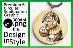 Charming Round Design Coaster Template , Easter Bunny Product Image 1