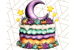 Whimsical Halloween Cake Clipart PNG, Spooky Desserts Product Image 2