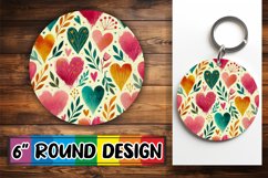 Luminous Round Ornaments Sublimation PNG, Heart Product Image 1