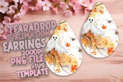 Watercolor Haunted House Teardrop Earring PNG Product Image 1