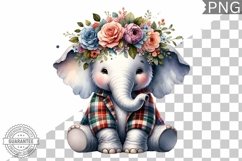Floral Crown Elephant Sublimation - Clipart Bundle Product Image 2