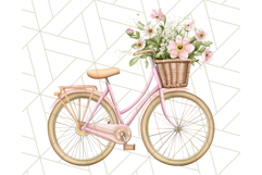 Bicycle with Flowers PNG, Pastel Spring Floral Bike Clipart Product Image 2