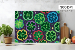 Colorful Shamrock Pattern Cutting Board PNG Sublimation Desi Product Image 1