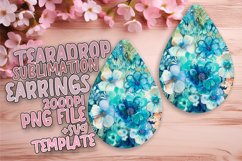 Floral Teardrop Earring Sublimation Pattern Product Image 1