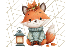Cozy Autumn Animal Clipart, Fall Forest Critters PNG Product Image 2