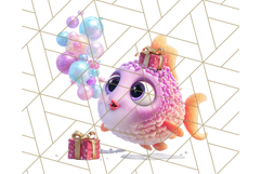 3D Under the Sea Christmas Clipart, Ocean Christmas PNG Product Image 2