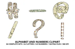 Cottage Floral Alphabet PNG Letters & Numbers 300DPI Product Image 6